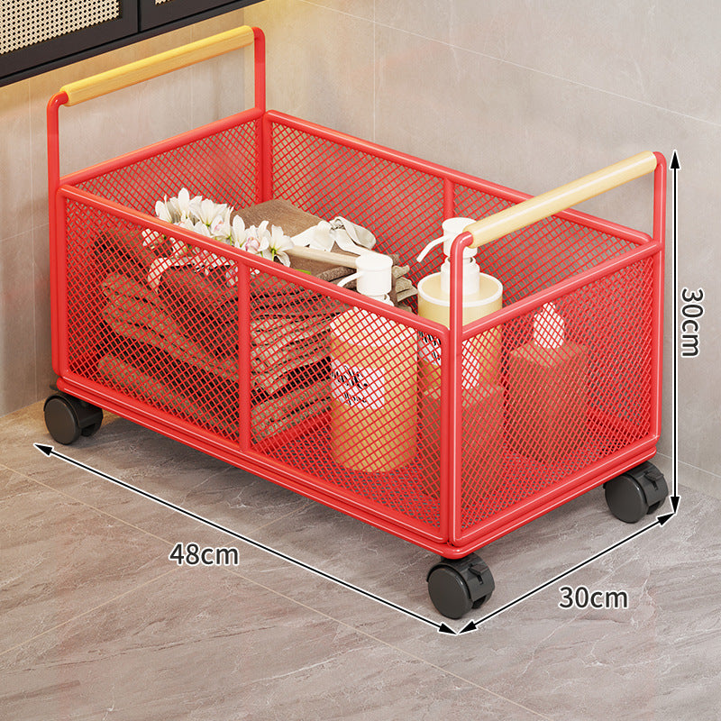 Rolling Ventilated Laundry Storage Cart with Handles