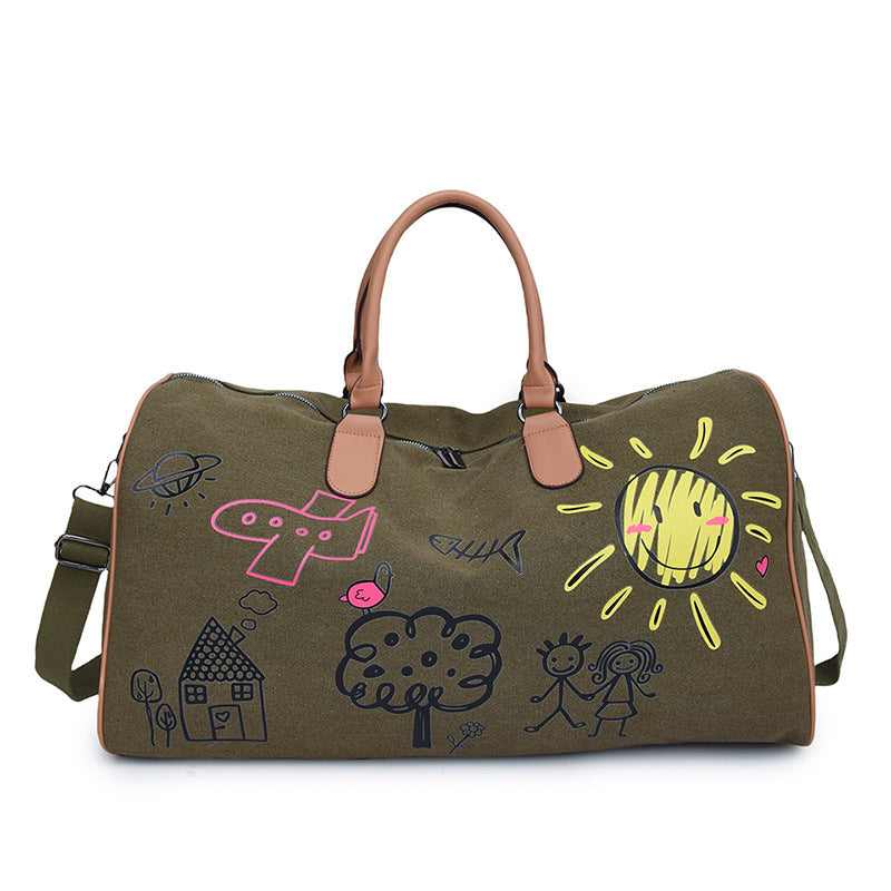 Creative Art-Detailed Gym Duffle Bag