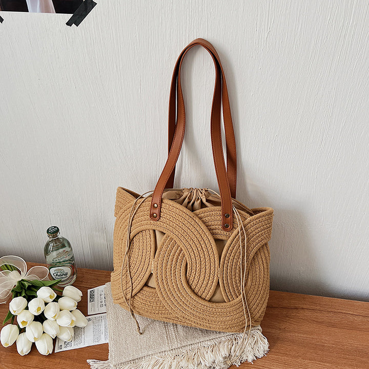 Woven Handle Tote Bag