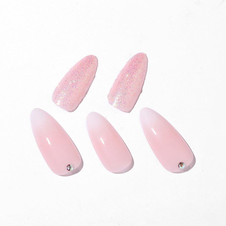 Elegant Press-On Nail Tips Set with Glitter and Ombre Design Kalsten