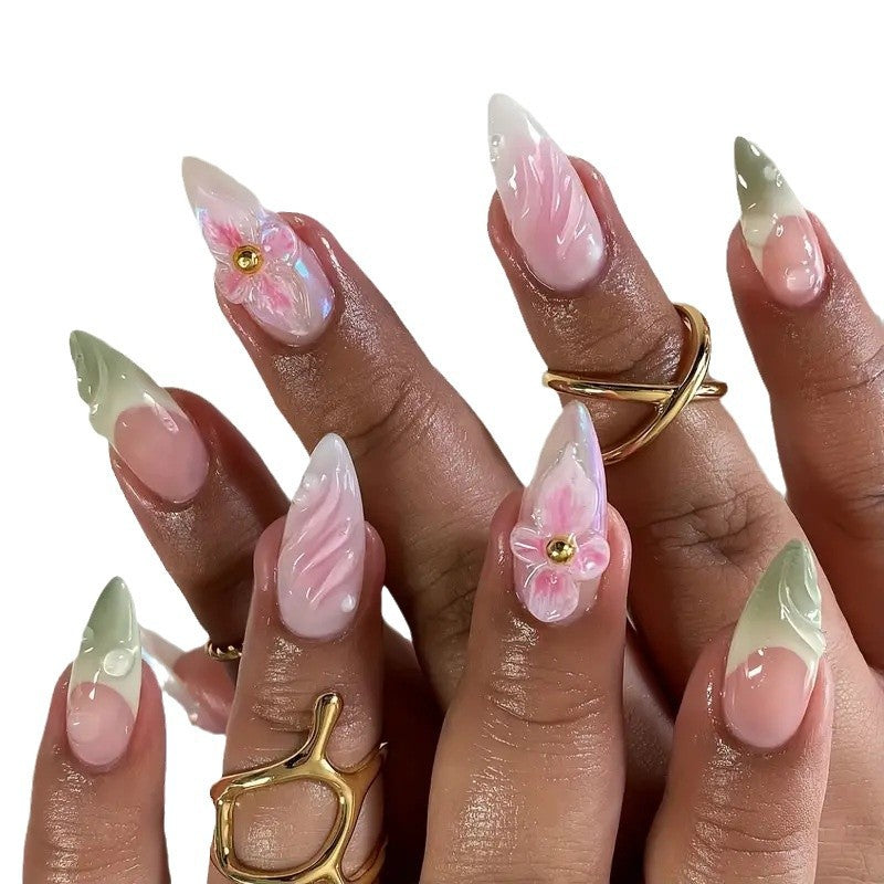Floral Art Acrylic Nail Extensions Kalsten 1789447284