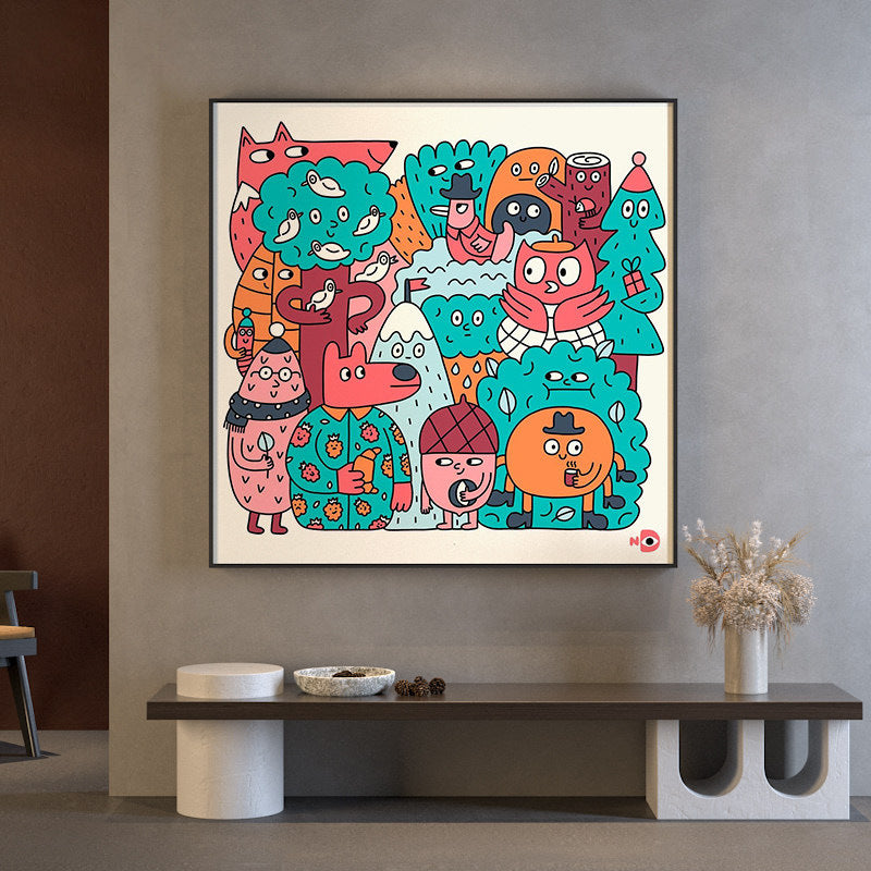 Colorful Cartoon Canvas Art