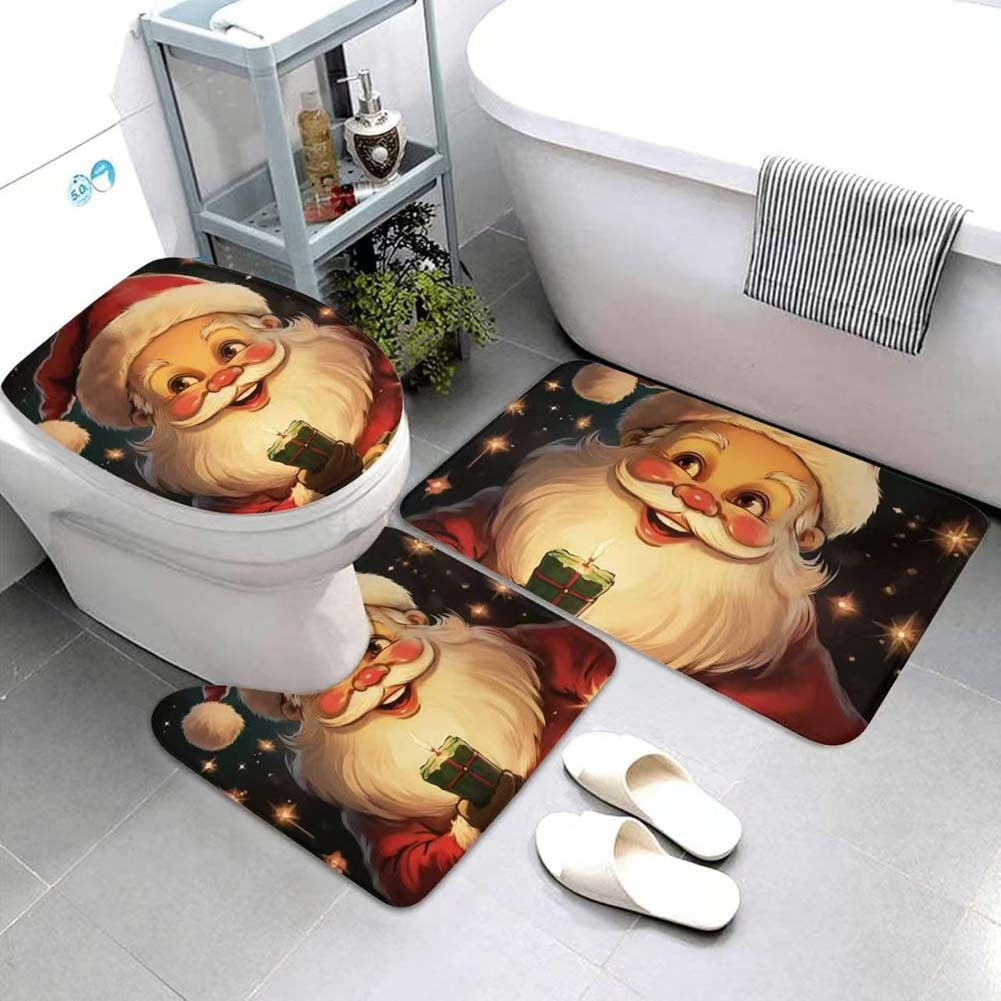 Christmas-Themed Bathroom Mat Set