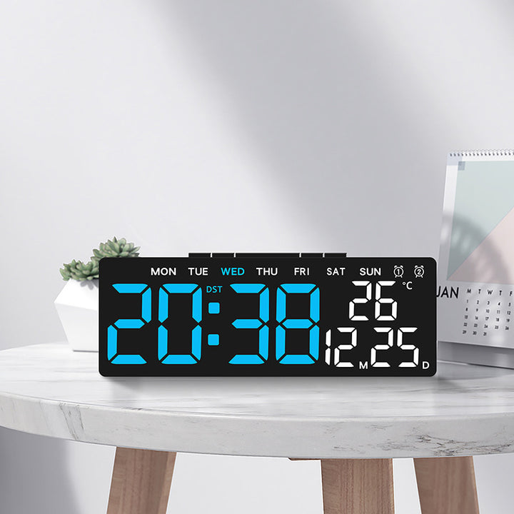 Digital weather alarm clock with large LED display and temperature display Kalsten