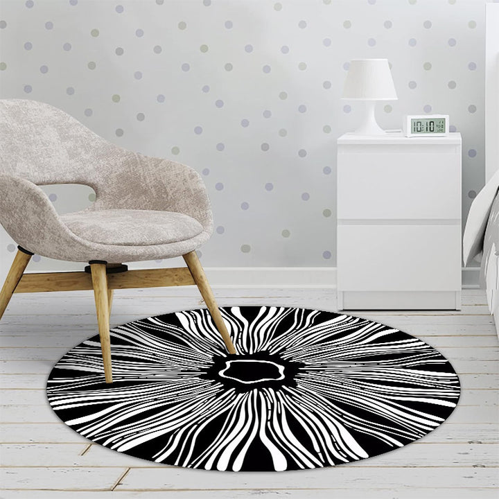 Floral Patterned Round Area Rug Kalsten