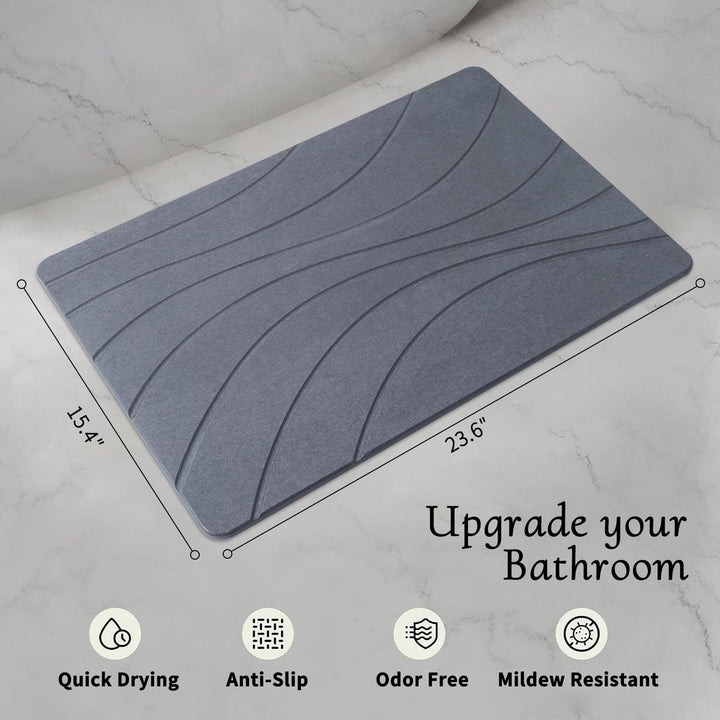 Diatomaceous Earth Bath Mat with Non-Slip Safety Features