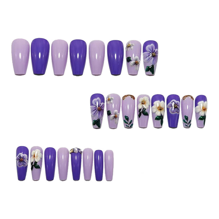 Artificial nails with floral decorations Kalsten