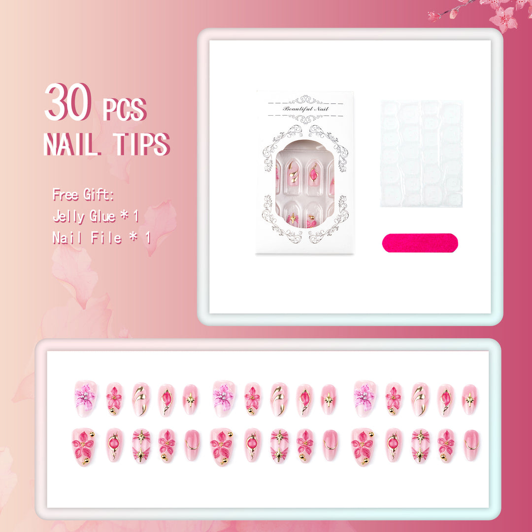Artistic Luxury Floral Press-On Nail Set