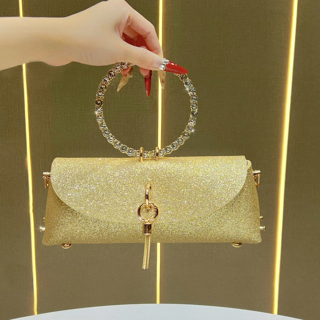Sparkling Rhinestone-Handled Evening Clutch