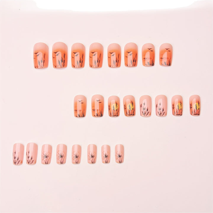 Artistic Sunset Landscape Nail Art Kalsten