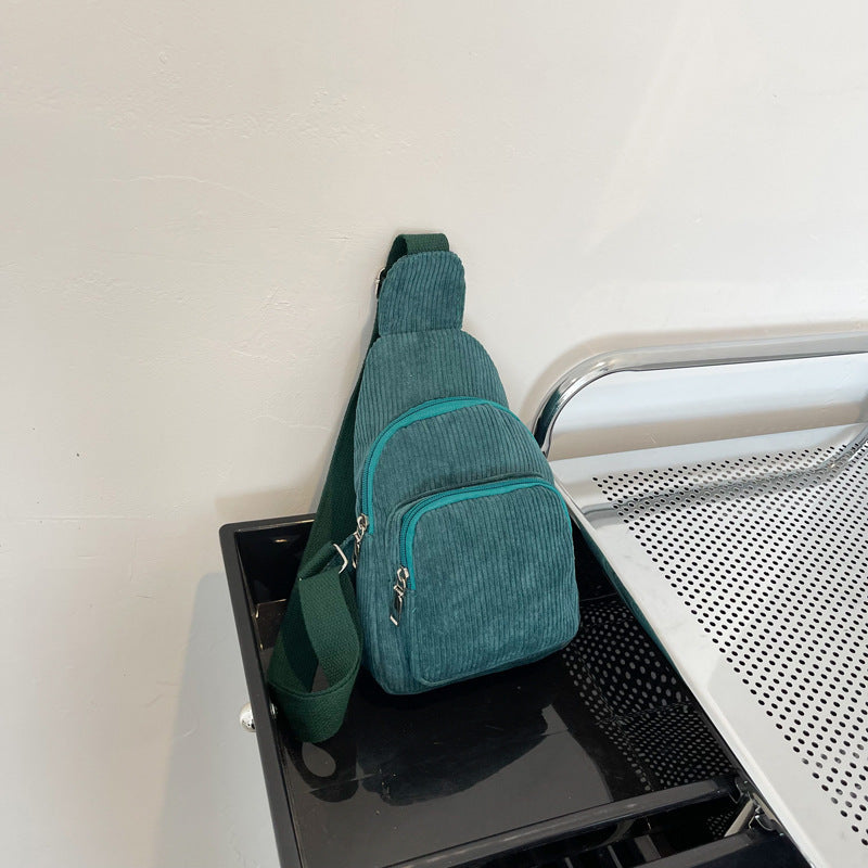 WoMulti-Compartment Corduroy Sling Bag Kalsten