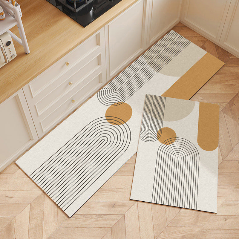 Contemporary Geometric Kitchen Runner Mat