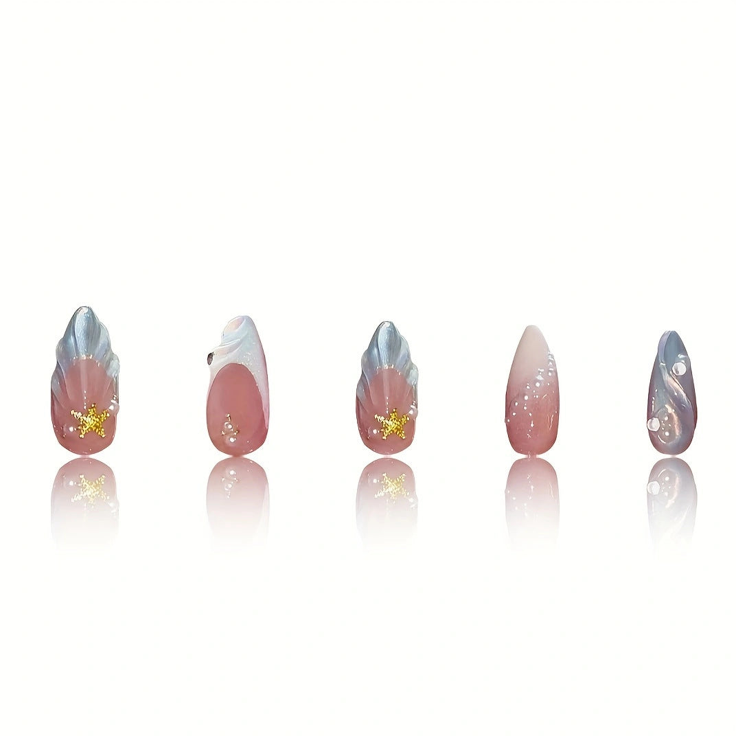 Mermaid-Inspired Press-On Nail Art Kalsten