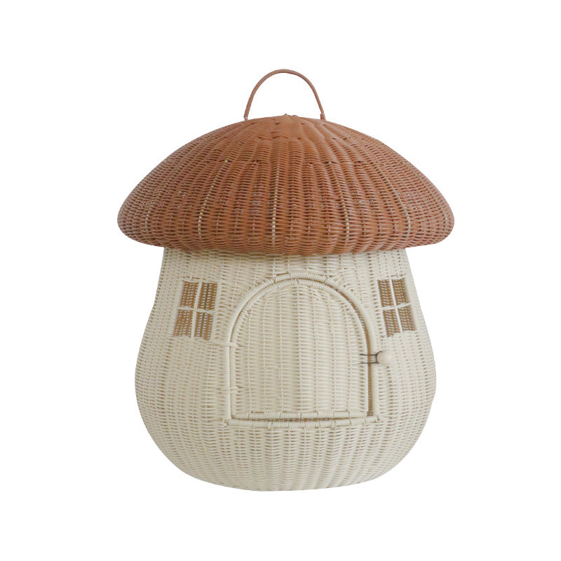 Playful cat basket in mushroom design Kalsten