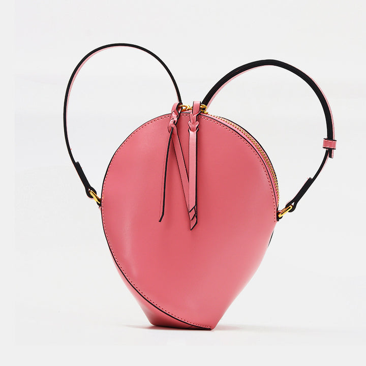 Sculptural Teardrop Crossbody Bag with Adjustable Strap & Tassel Zip