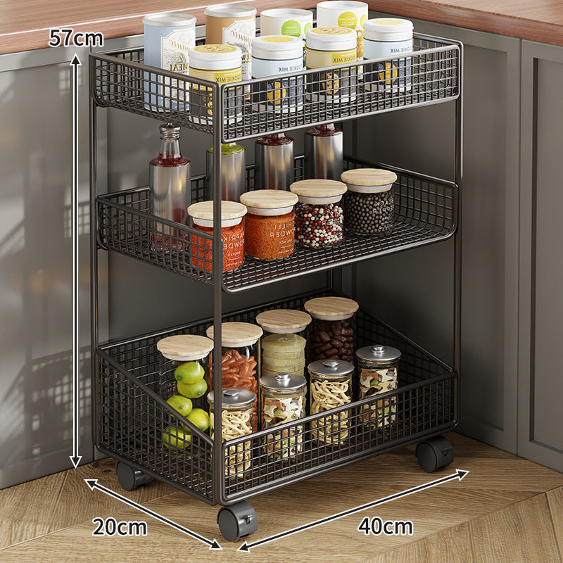Compact Three-Tier Wire-Mesh Countertop Canister & Spice Organizer