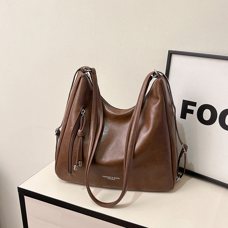 Casual Leather Hobo Bag