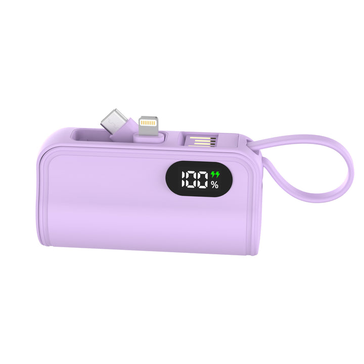 Power bank with integrated charging cable and digital display Kalsten