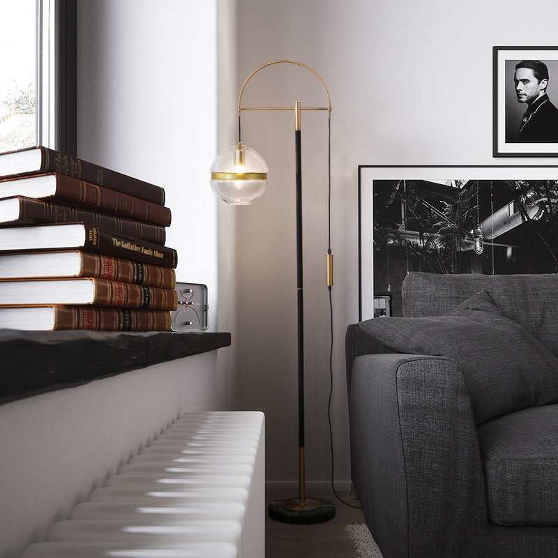 Modern Minimalist Floor Lamp with Globe Shade