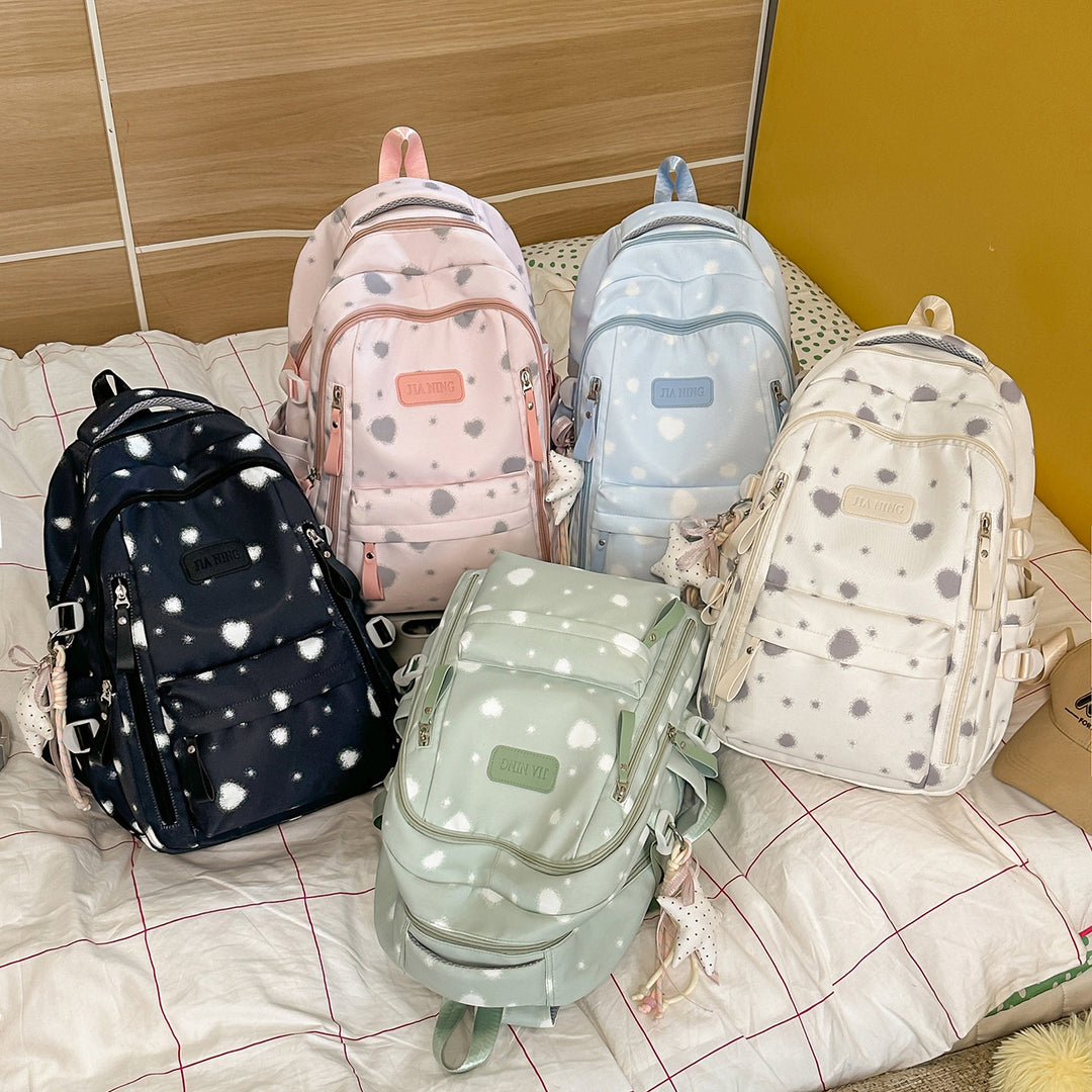 Playful Dot-Printed School Backpack Kalsten