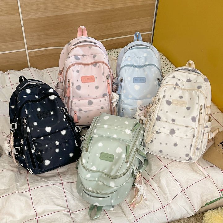 Playful Dot-Printed School Backpack Kalsten