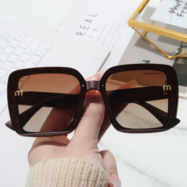 Ladies fashionable square sunglasses with shimmering frame Kalsten