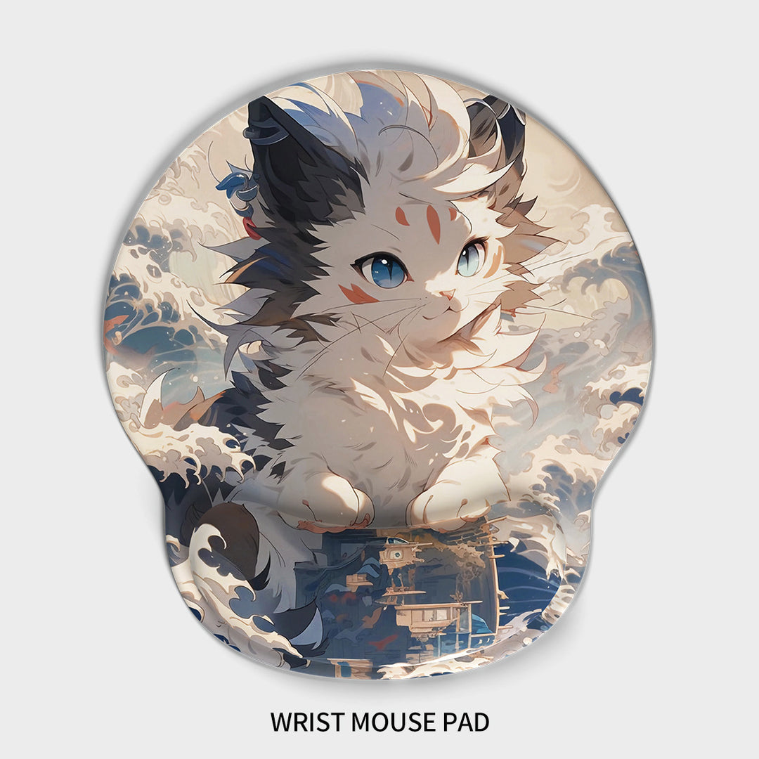 Artistic Cat-Themed Gaming Mouse Pad