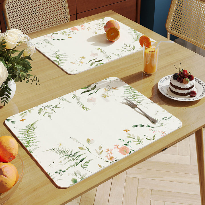 Decorative Leaf Print Table Placemats