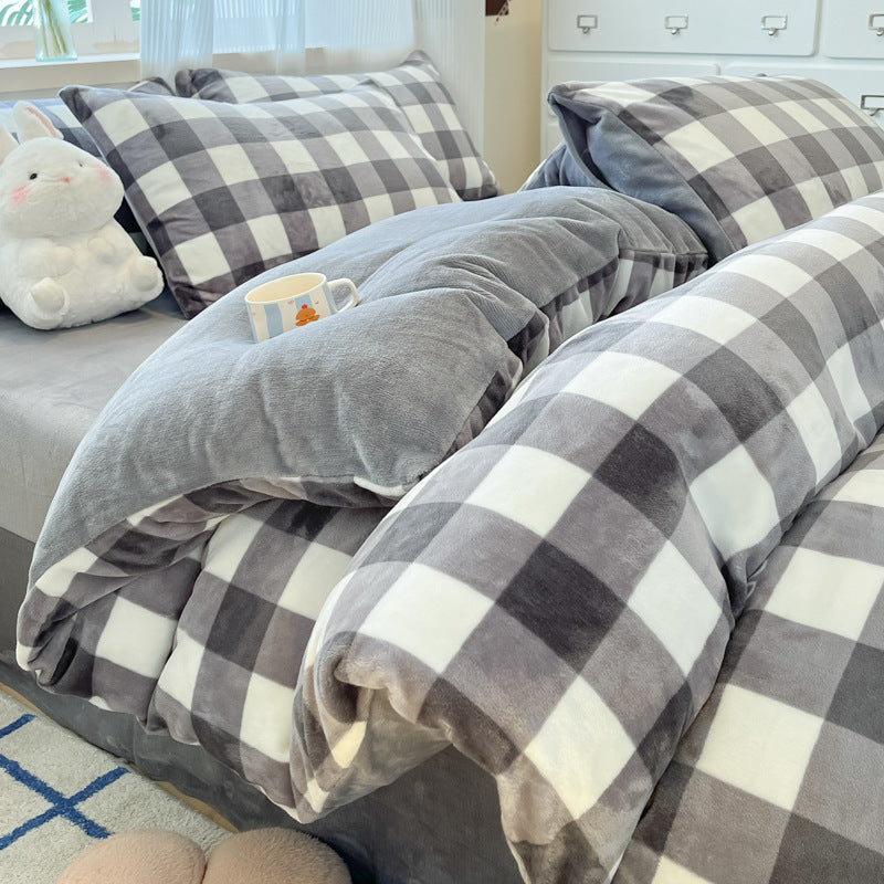 Plush Reversible Microfiber Comforter Set With Oversized Bolstered Body Pillow And Geometric Print