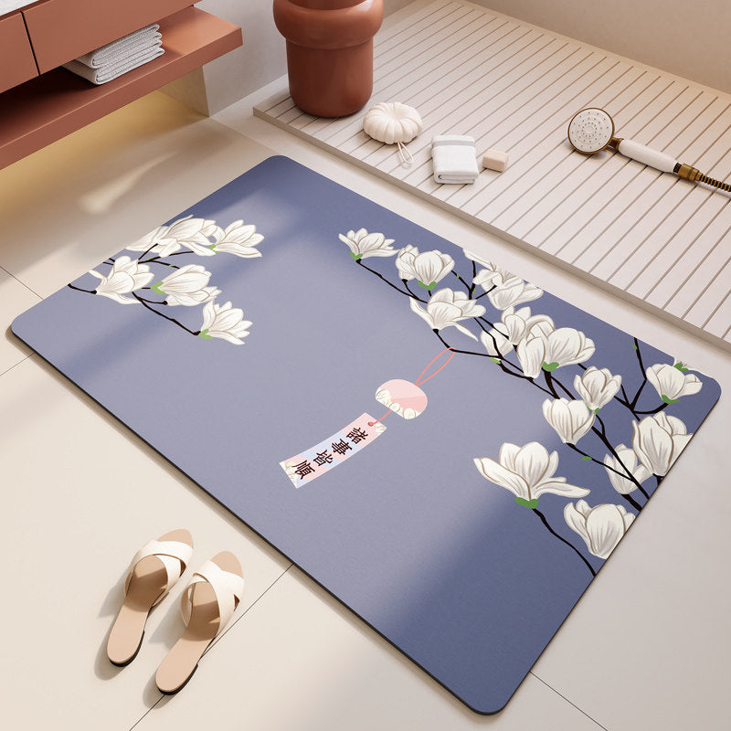 Floral-Themed Soft Bathroom Mat Kalsten