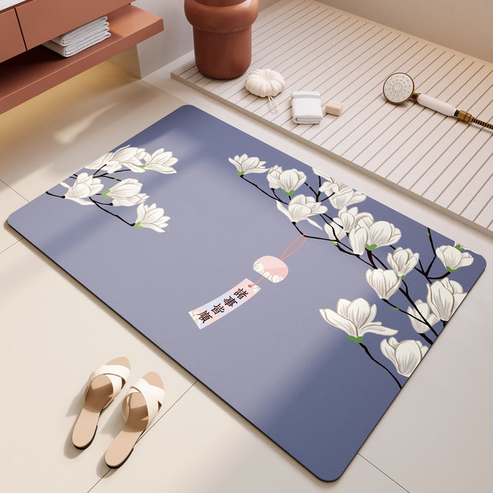 Floral-Themed Soft Bathroom Mat Kalsten