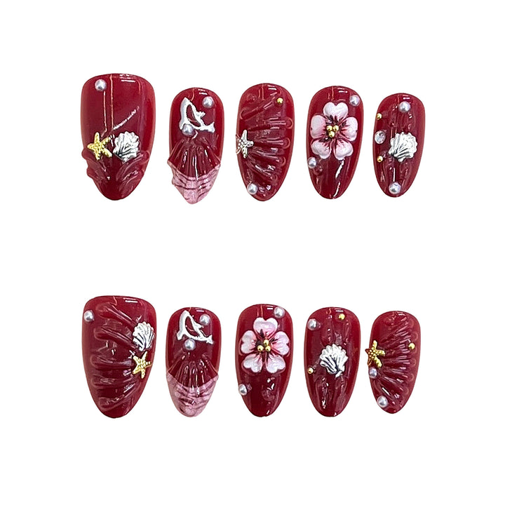 Artistic Floral Design Press-On Nail Set Kalsten 1787225330