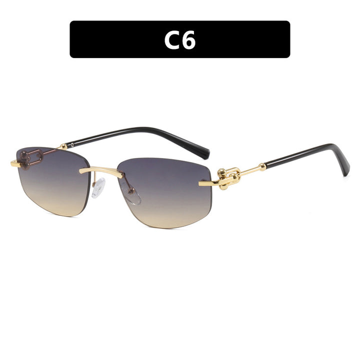Ladies elegant semi-rimless glasses with luxurious metal frame and transparent lenses Kalsten