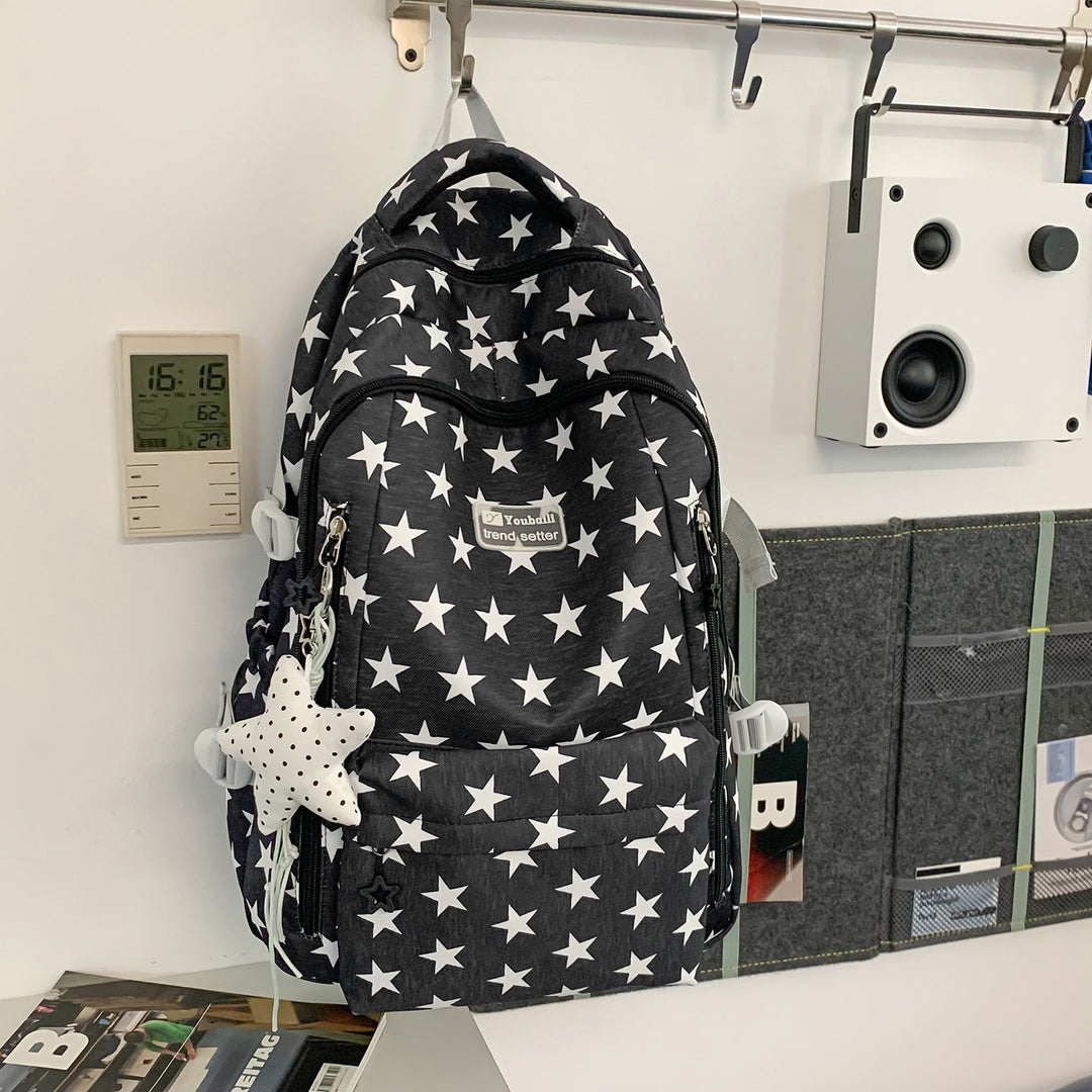 Trendy Star-Print School Backpack Kalsten