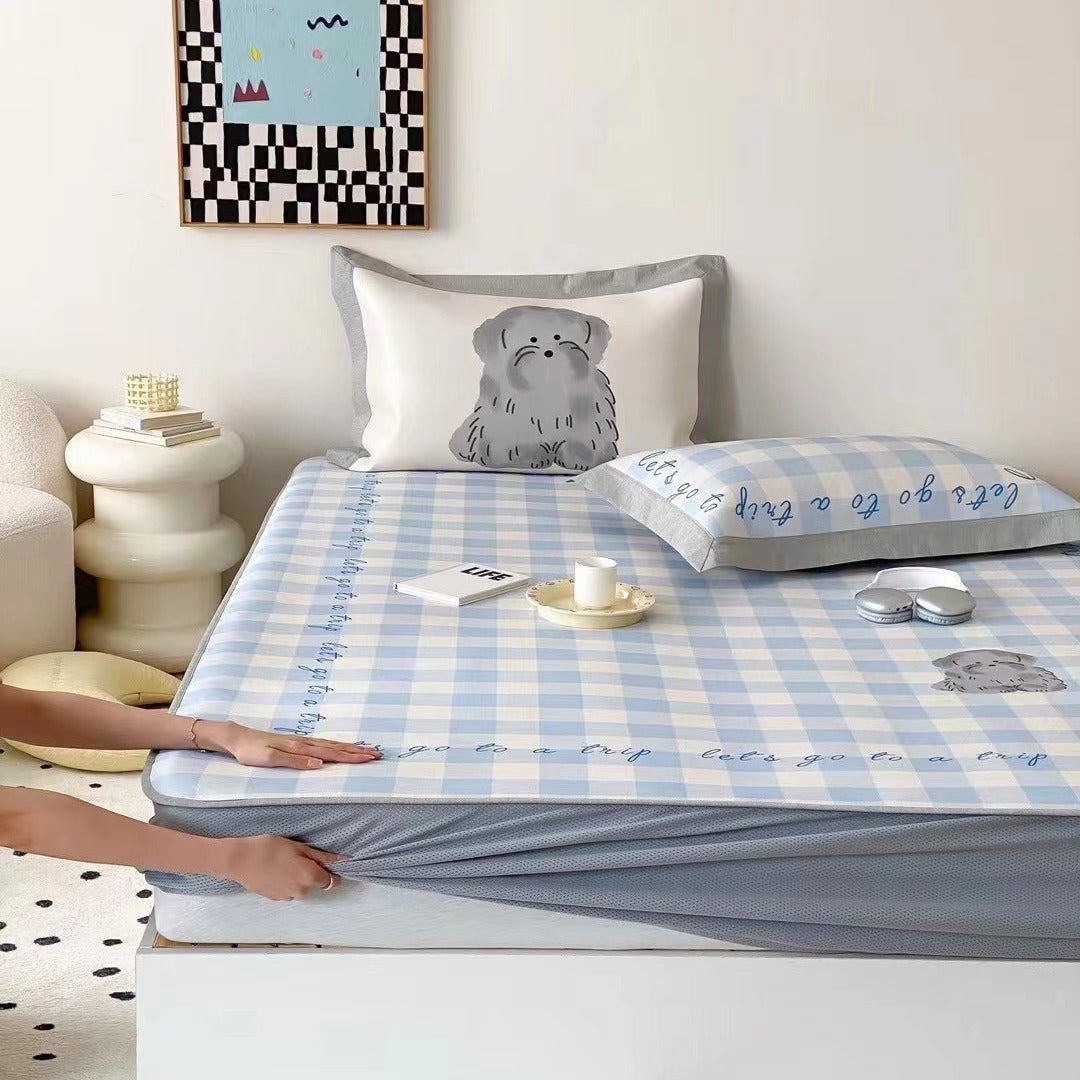 Fitted sheet set with pillowcases