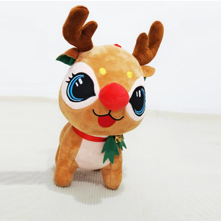 Plush reindeer with Christmas hat