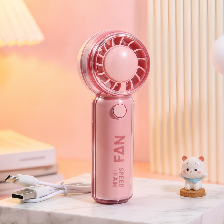 Ladies portable hand fan with playful bear design Kalsten
