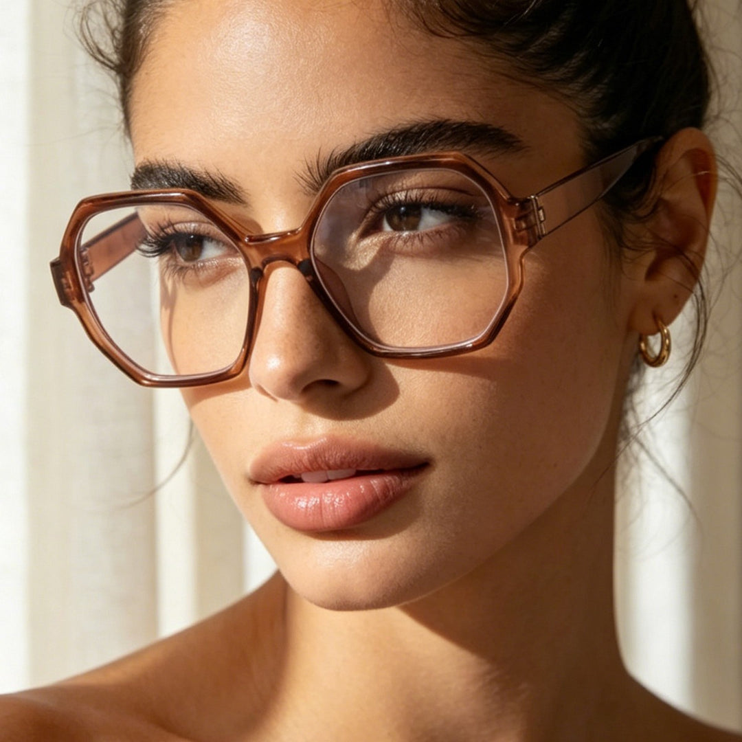 Women's fashionable sunglasses with hexagonal frame and UV protection Kalsten