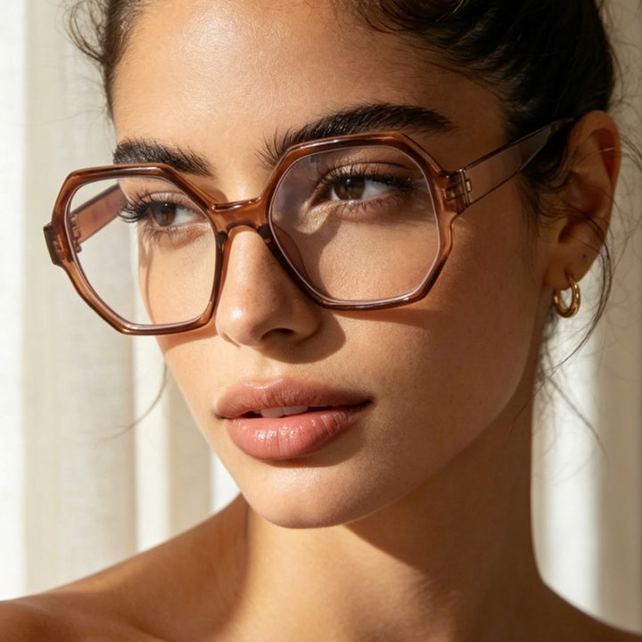 Women's fashionable sunglasses with hexagonal frame and UV protection Kalsten