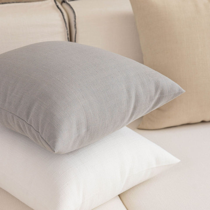 Handloom Slub-Weave Square Decorative Pillow Cover with Soft Canvas Back