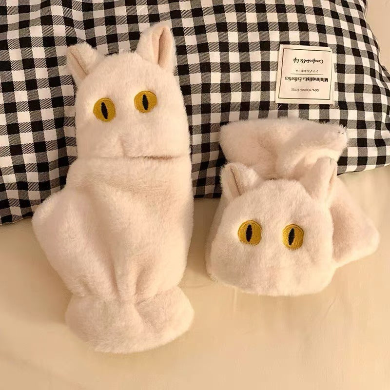 Cute Cat-Themed Plush Mittens Kalsten