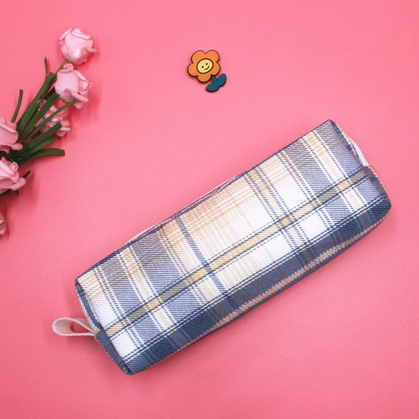 Textured Plaid Pencil Case Kalsten
