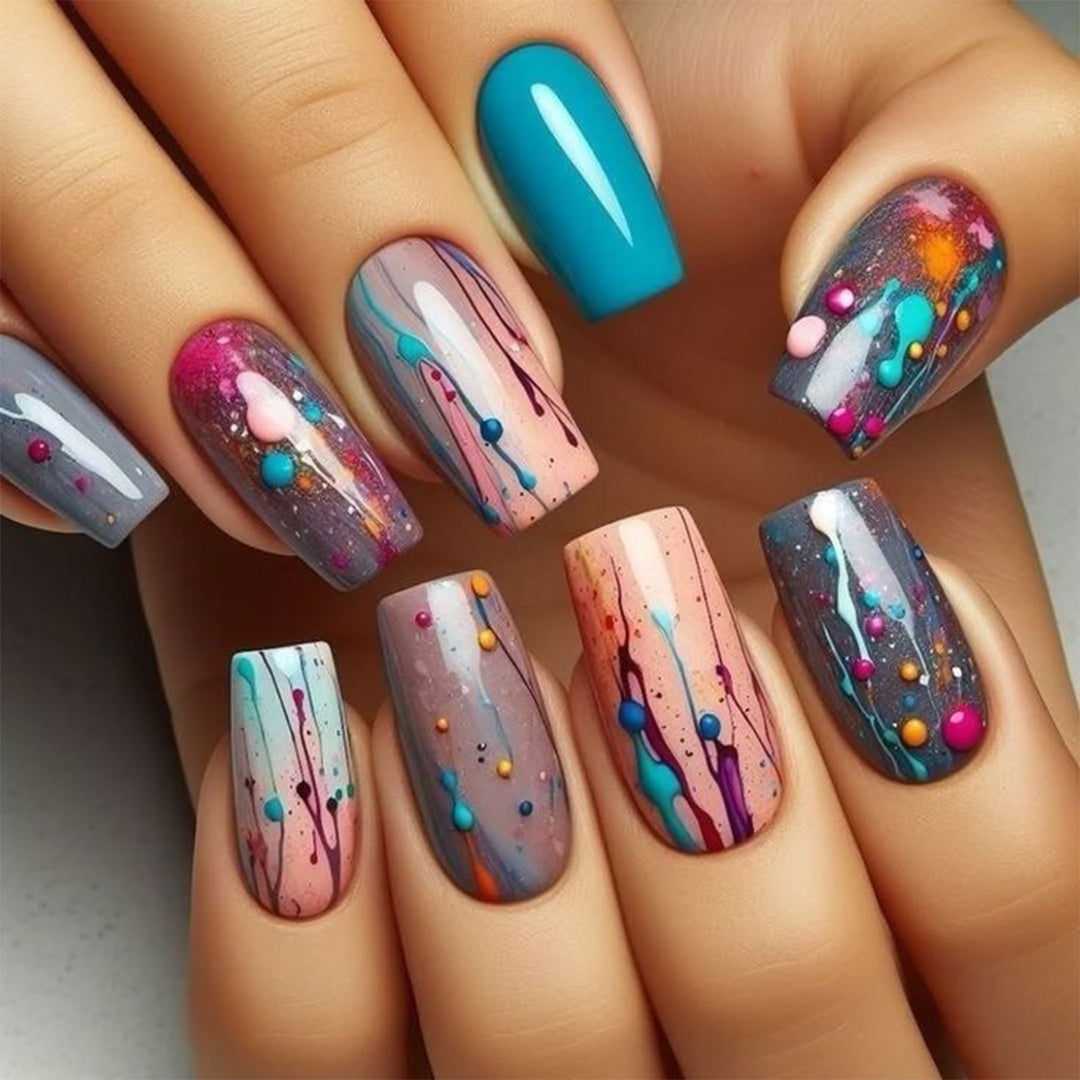 Artistic Splatter Nail Art Press-On Nails Kalsten
