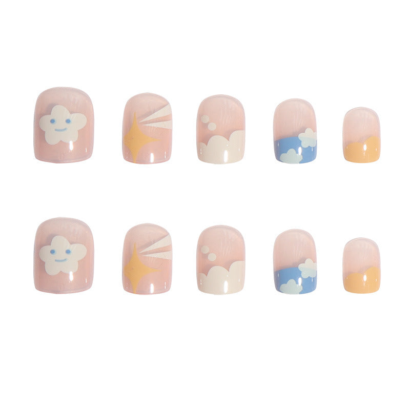 Artistic Cloud-Themed Press-On Nails Kalsten