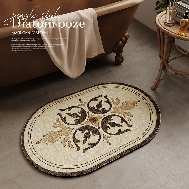 Vintage Floral Bath Mat Kalsten
