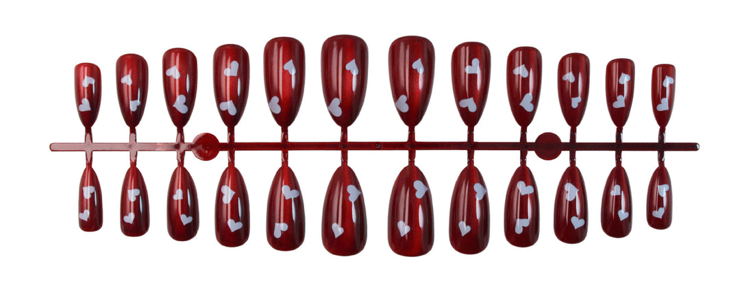 Artificial nail set with playful heart motifs Kalsten