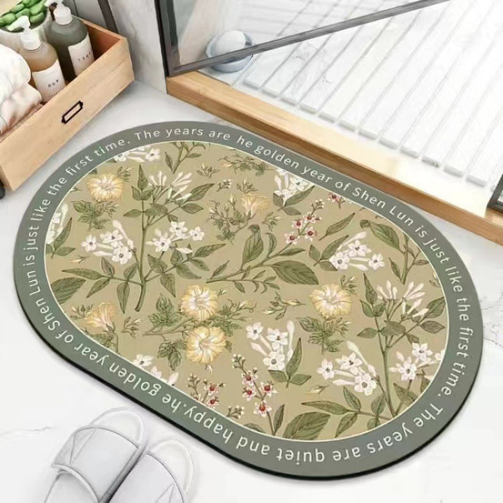 Plush Floral Bath Mat Kalsten
