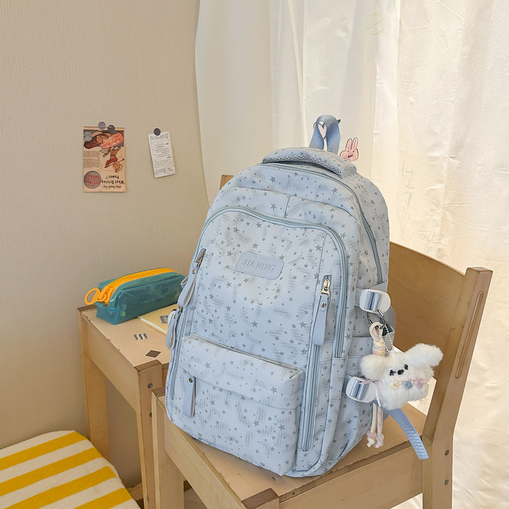 Stylish Multi-Compartment Star-Embellished Backpack Kalsten