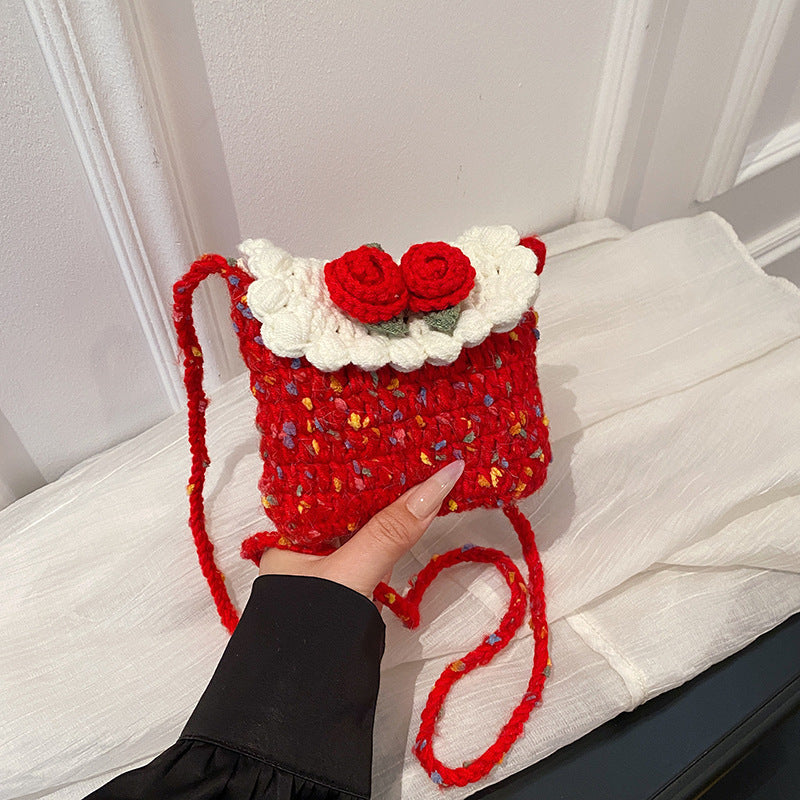 Floral Crochet Mini Handbag