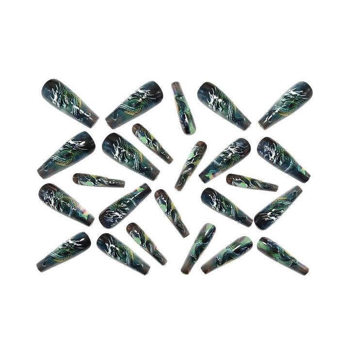 Artificial nails with 3D dragon design Kalsten